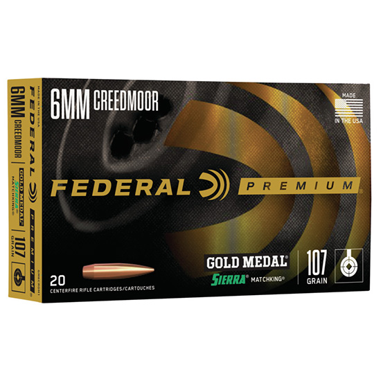 FED GOLD MEDAL 6MMCREED 107GR SMK 20/10 - Ammunition